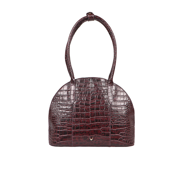 Spiga 01 Purple Leather Shoulder Bag