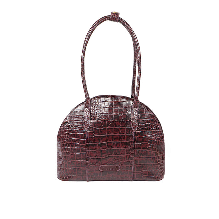Spiga 01 Purple Leather Shoulder Bag