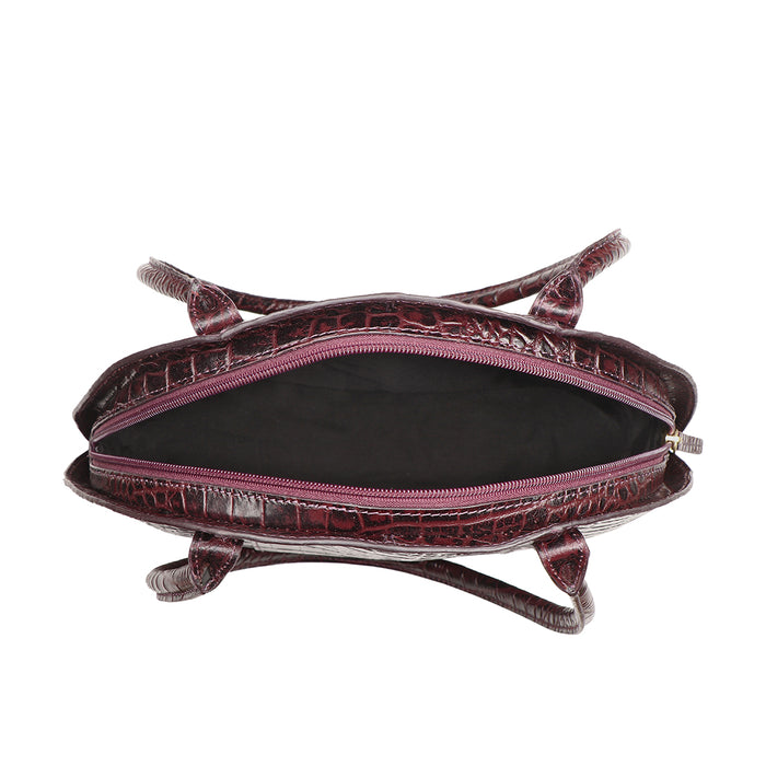 Spiga 01 Purple Leather Shoulder Bag