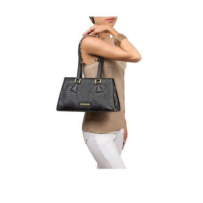 Spruce 03 Sb Black Leather Tote Bag
