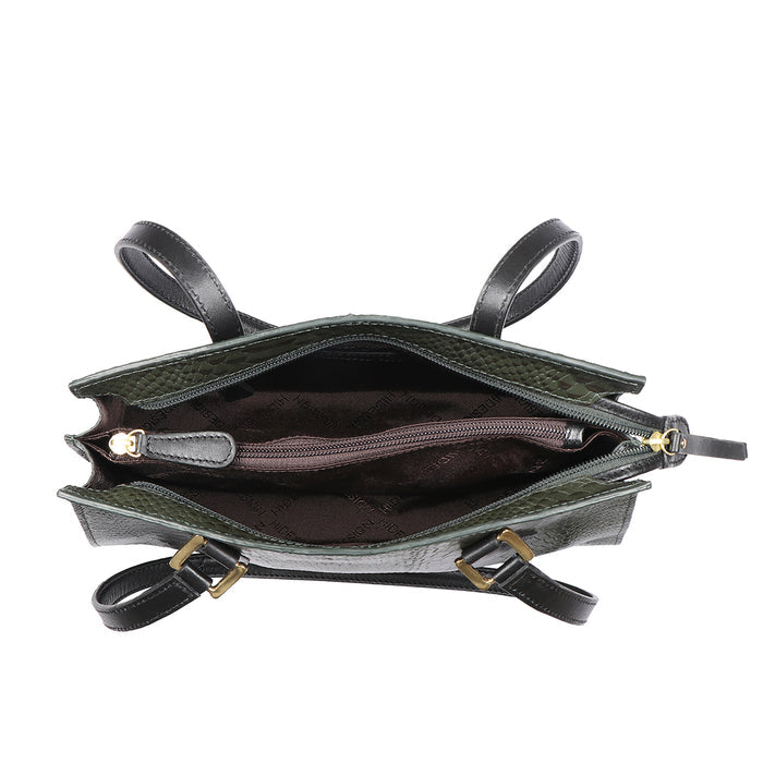 Spruce 03 Sb Green Leather Tote Bag
