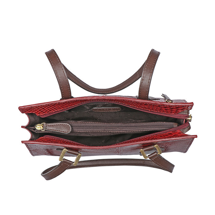 Spruce 03 Sb Red Leather Tote Bag