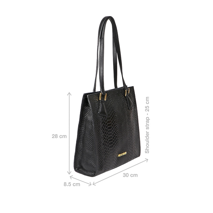 Spruce 04 Sb Black Leather Tote Bag
