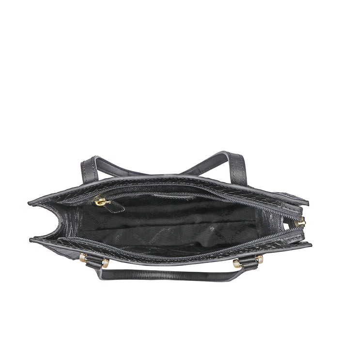 Spruce 04 Sb Black Leather Tote Bag