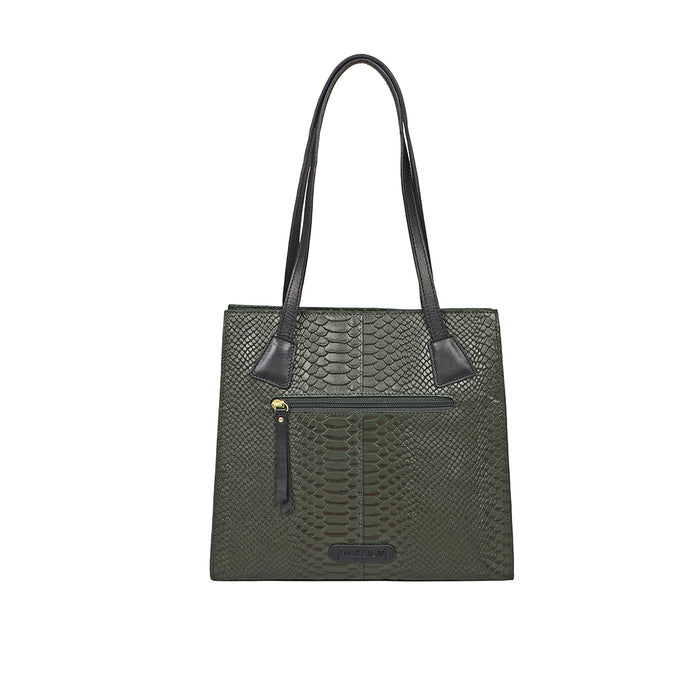 Spruce 04 Sb Green Leather Tote Bag