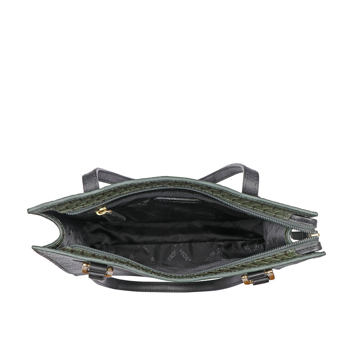 Spruce 04 Sb Green Leather Tote Bag