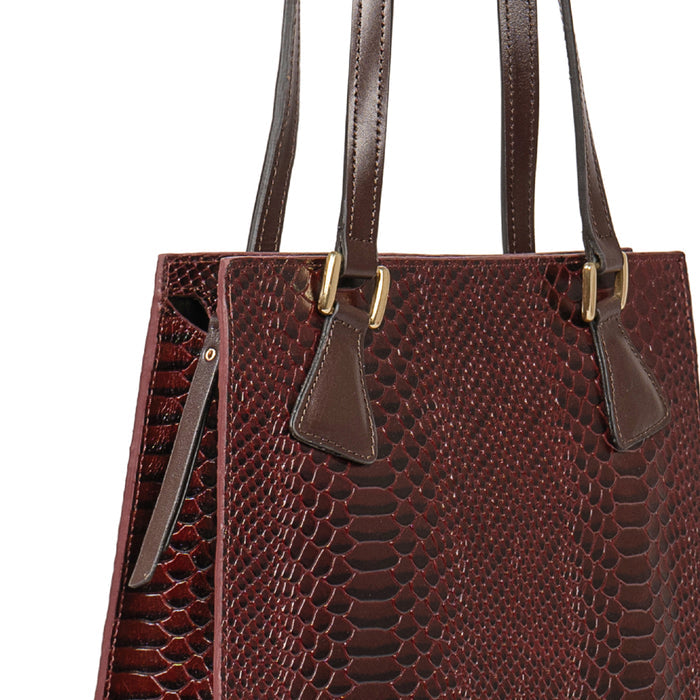 Spruce 04 Sb Red Leather Tote Bag