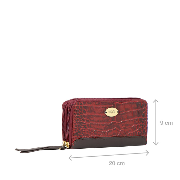 Spruce W2 Sb Marsala Leather Double Zip Around Wallet