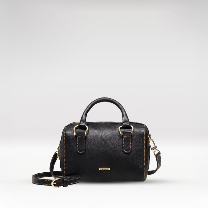 St. Martin 01 Black Leather Bowling Bag