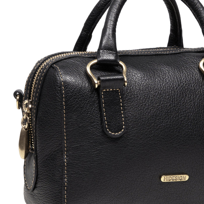 St. Martin 01 Black Leather Bowling Bag