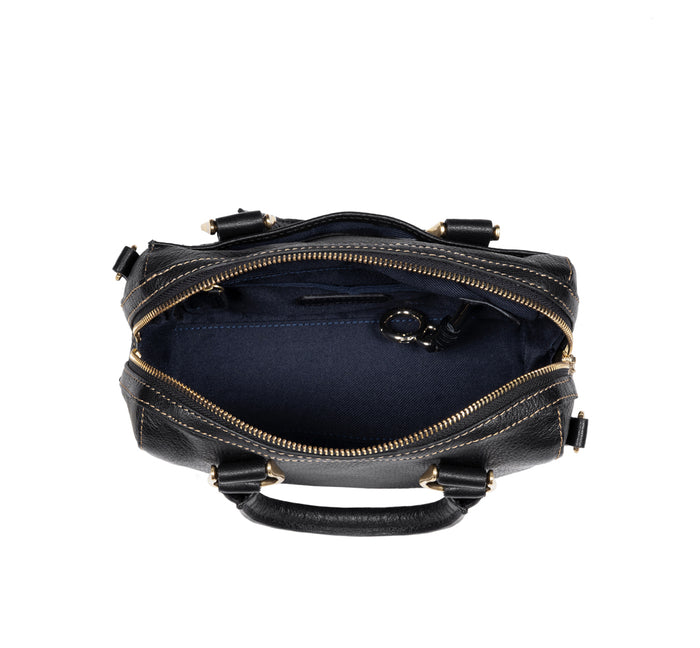 St. Martin 01 Black Leather Bowling Bag