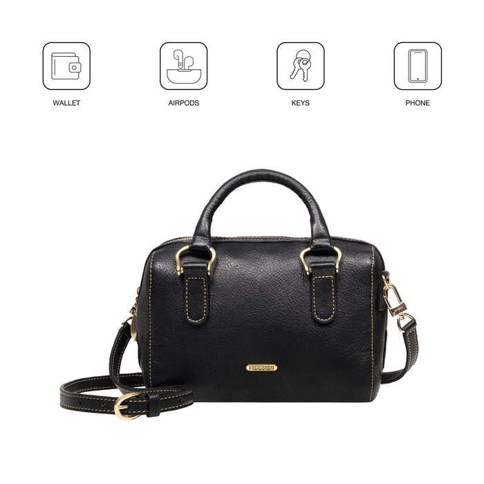 St. Martin 01 Black Leather Bowling Bag