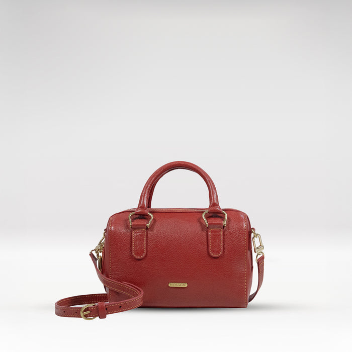 St. Martin 01 Red Leather Bowling Bag