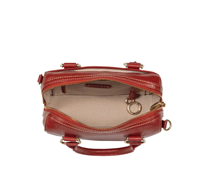 St. Martin 01 Red Leather Bowling Bag