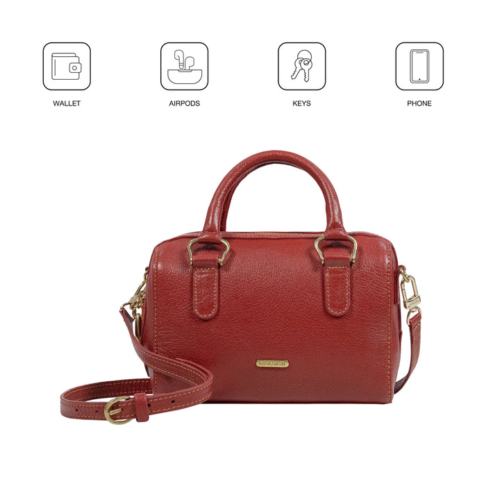 St. Martin 01 Red Leather Bowling Bag