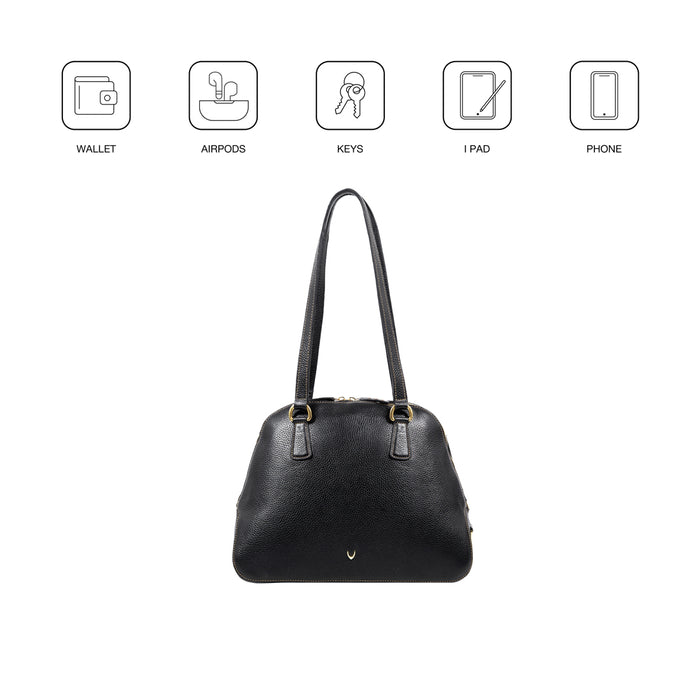 St. Martin 02 Black Leather Shoulder Bag