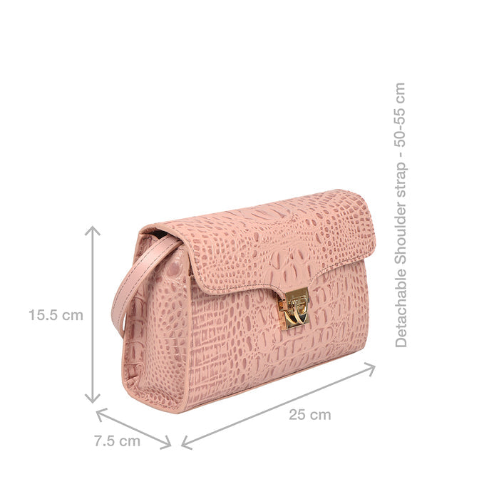 Stampa 02 Pink Leather Sling Bag