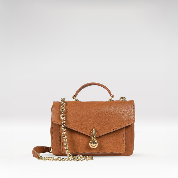 Sterling 01 Orange Leather Shoulder Bag