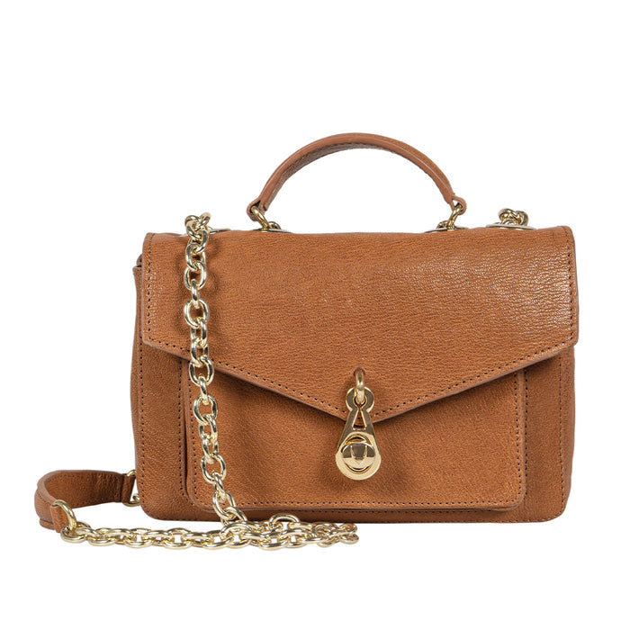 Sterling 01 Orange Leather Shoulder Bag