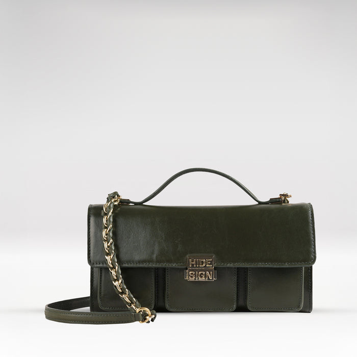 Sterling 02 Green Leather Shoulder Bag