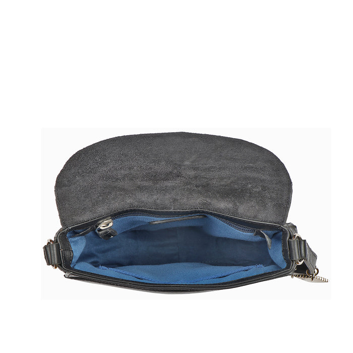Stevie 01 Black Leather Sling Bag