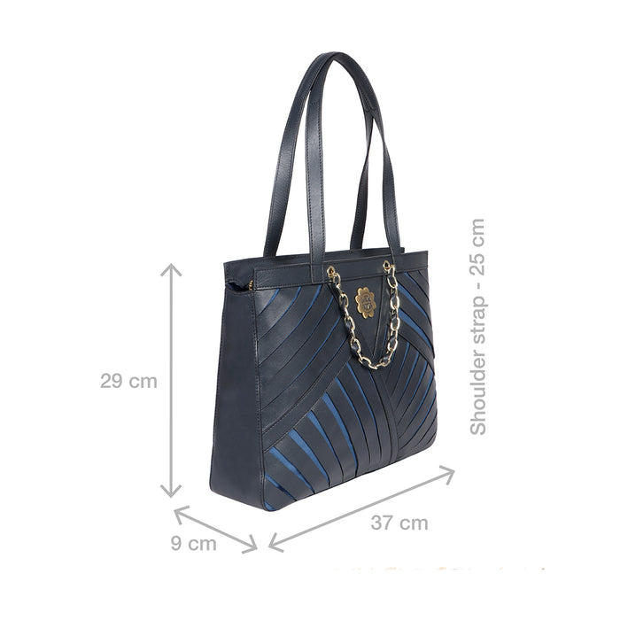 Summer 02 Blue Leather Tote Bag