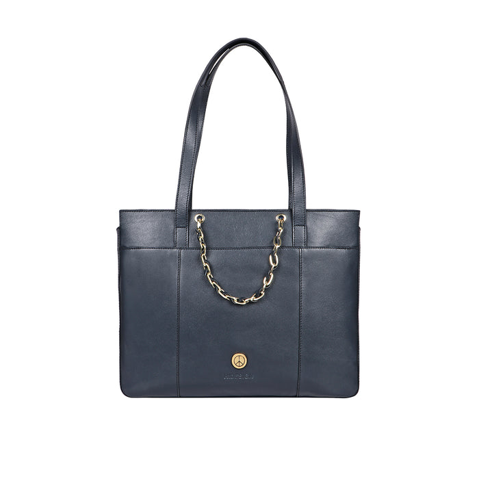 Summer 02 Blue Leather Tote Bag