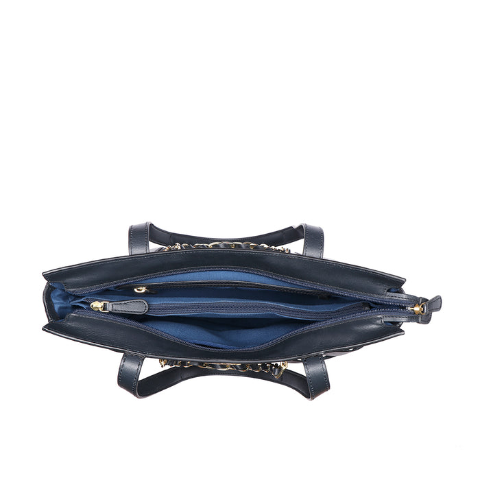 Summer 02 Blue Leather Tote Bag