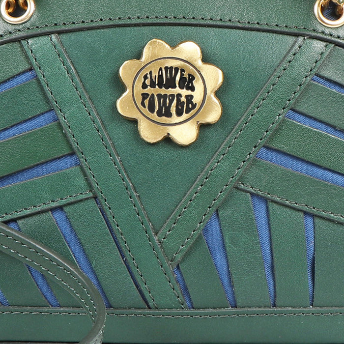 Summer 04 Green Leather Sling Bag