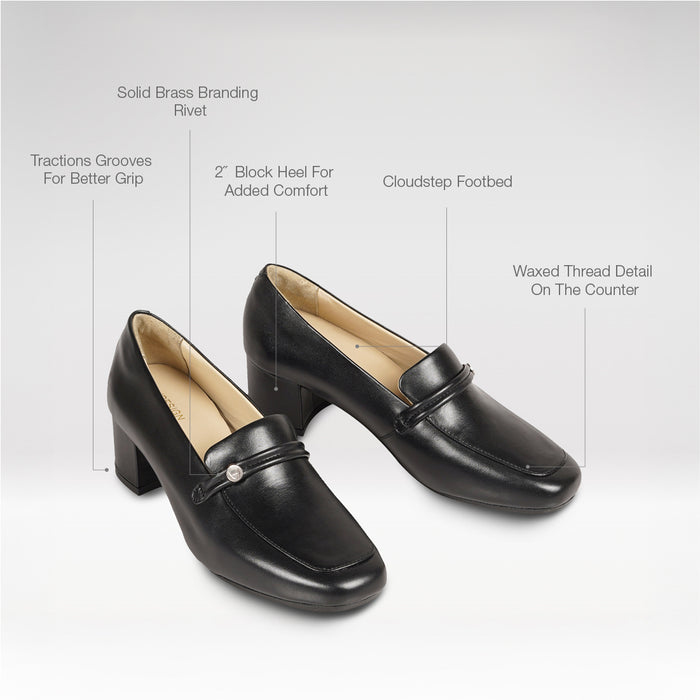 Sundance Women's Black Leather Loafers