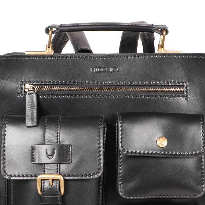 Sustain - 01 Black Leather  Backpack