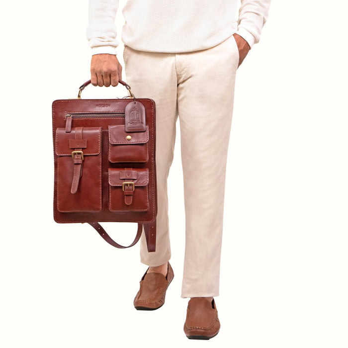 Sustain - 01 Tan Leather  Backpack