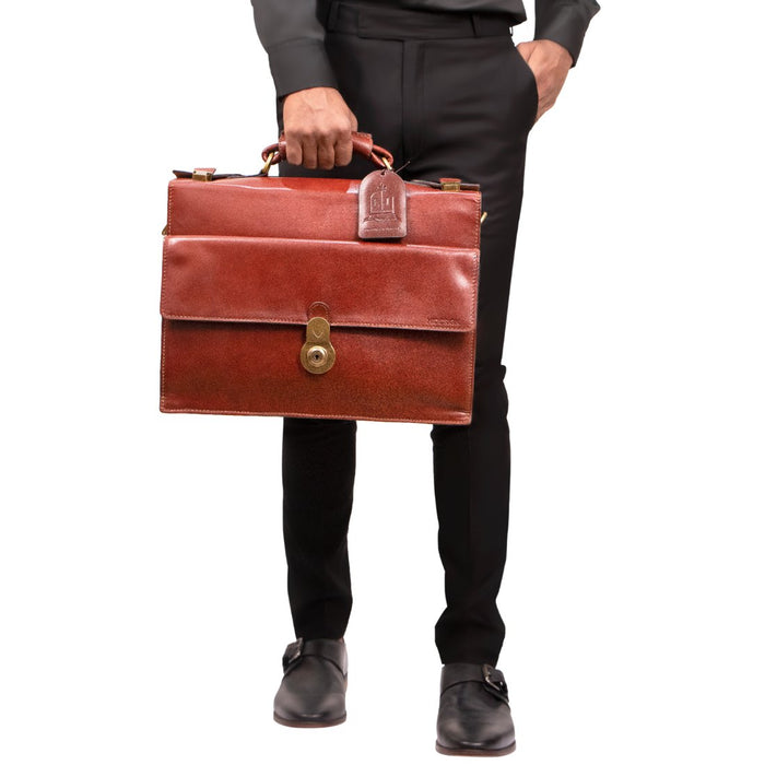 Sustain - 03 Tan Leather  Briefcase