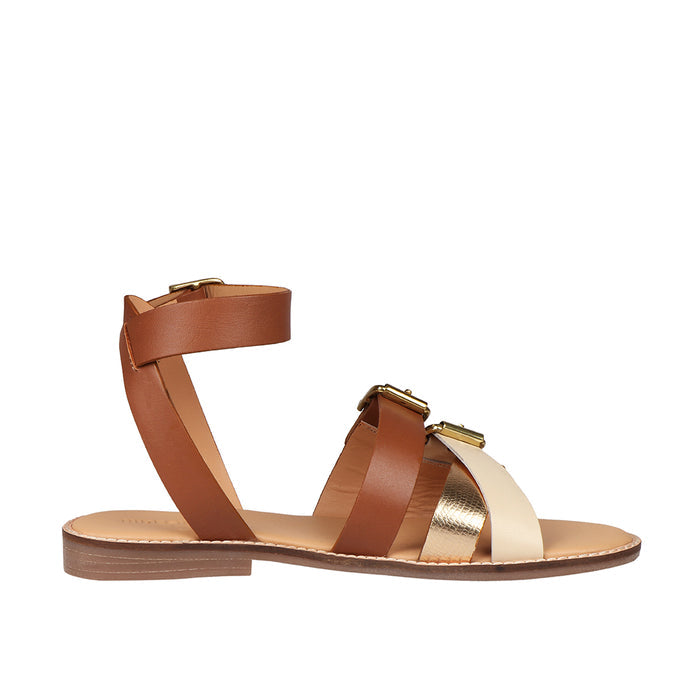 Suzie Women's Tan Leather Strap Sandals