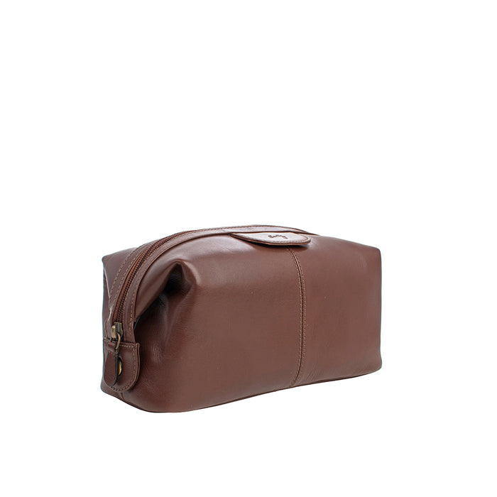 Tashi Tan Leather Wash Bag