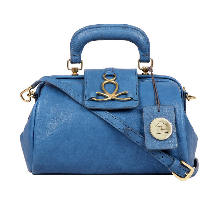 Tenjin 01 Blue Leather Satchel
