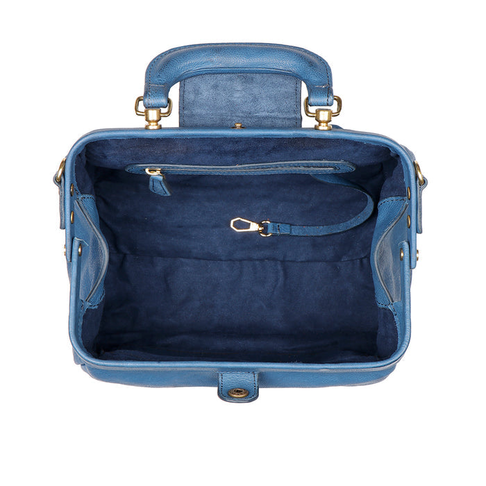 Tenjin 01 Blue Leather Satchel