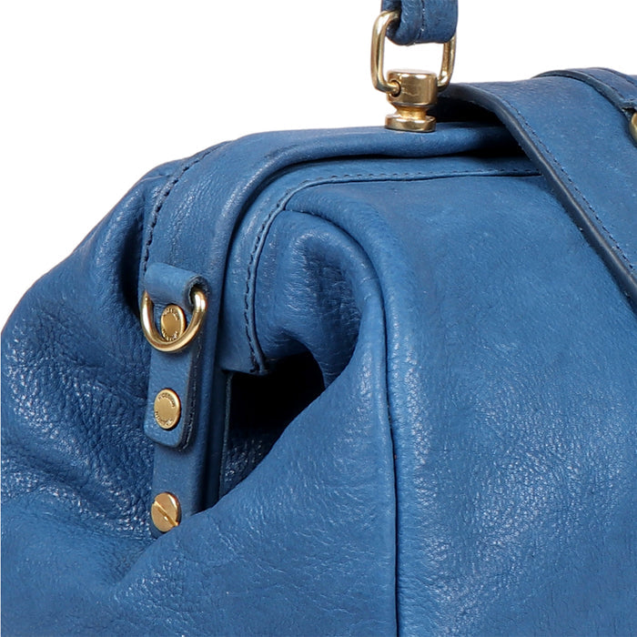 Tenjin 01 Blue Leather Satchel