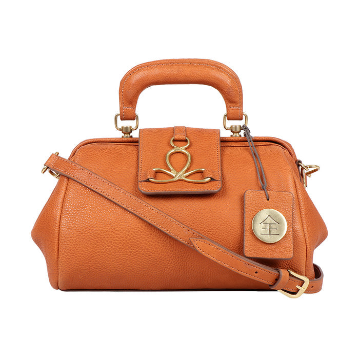 Tenjin 01 Orange Leather Satchel