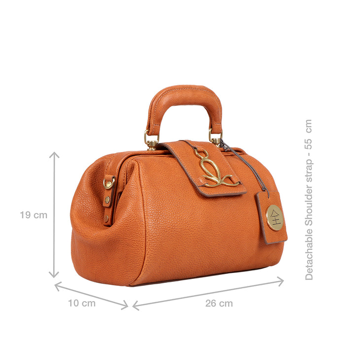 Tenjin 01 Orange Leather Satchel