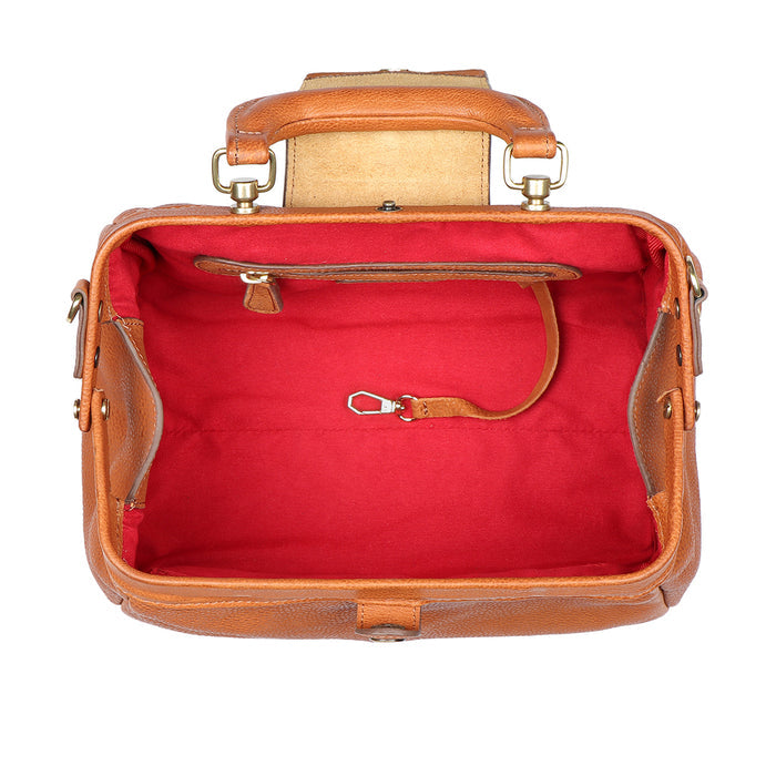 Tenjin 01 Orange Leather Satchel