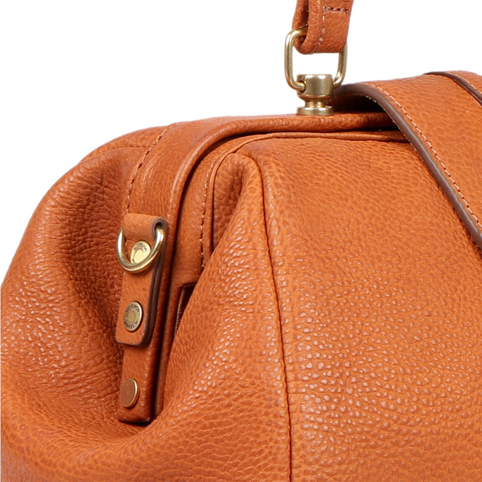 Tenjin 01 Orange Leather Satchel