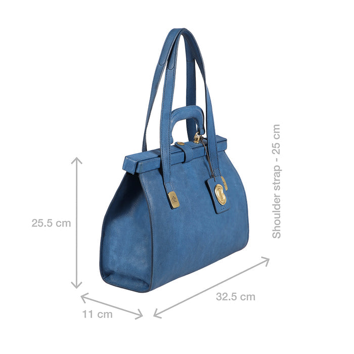 Tenjin 02 Blue Leather Shoulder Bag
