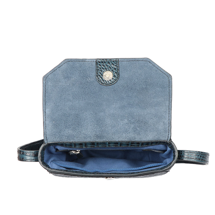Tequila 02 Blue Leather Sling Bag