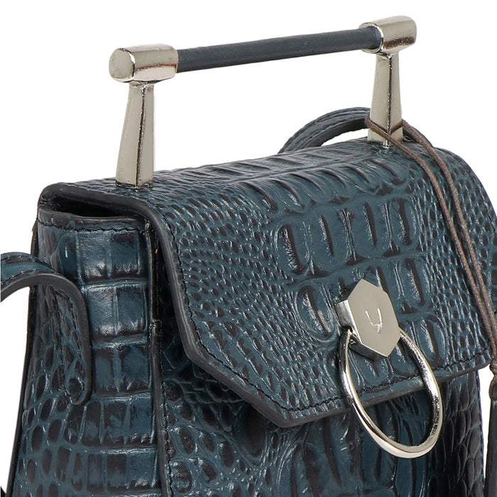 Tequila 02 Blue Leather Sling Bag