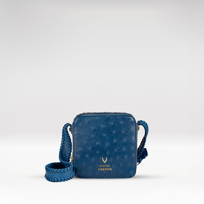 Terra 02 Blue Leather Shoulder Bag