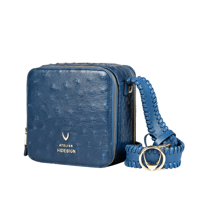 Terra 02 Blue Leather Shoulder Bag