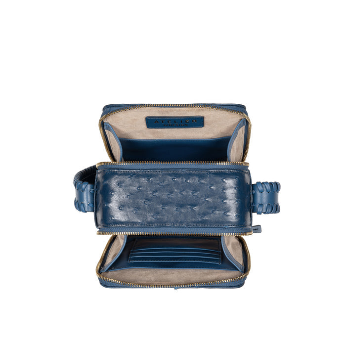 Terra 02 Blue Leather Shoulder Bag