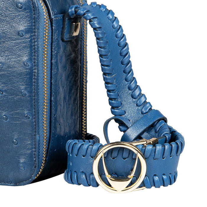 Terra 02 Blue Leather Shoulder Bag