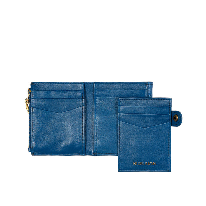 Terra W1 Blue Leather Bi-Fold Wallet